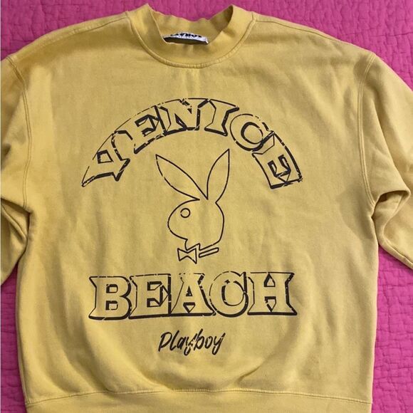 PLAYBOY Men's Crewneck Sweater in Vibrant Yellow, S - Picture 6 of 9